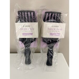 GIMME Vented Detangling Brush Unisex OS Black Purple Thick Hair 2pk NWT